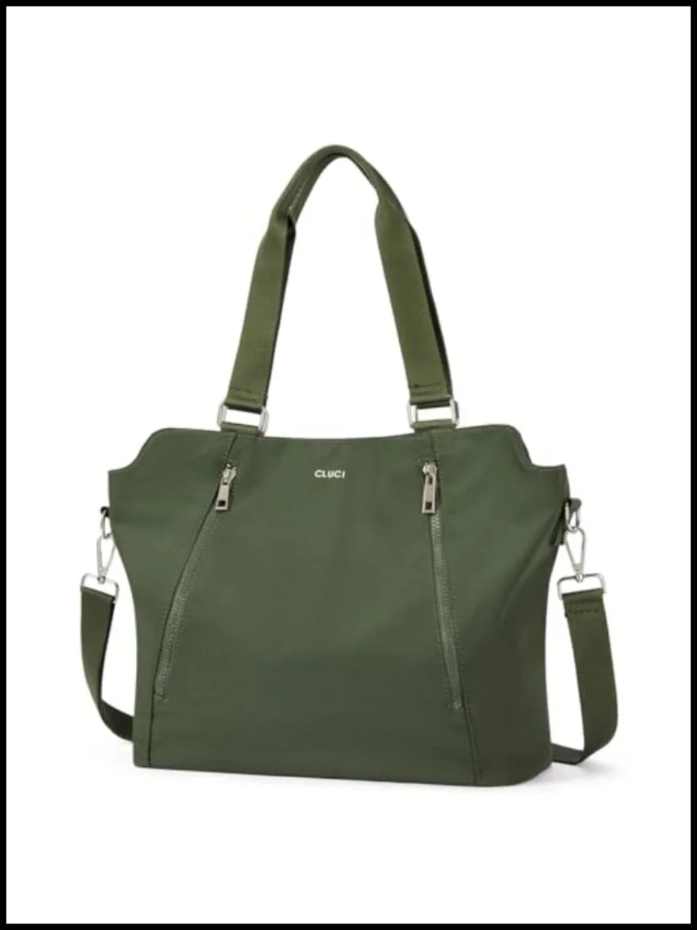Large Nylon Hobo Bag with Multiple Pockets, Adjustable Strap, Lightweight Tote